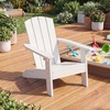 image:imageGiantex Kids Adirondack Chair AllWeather HIPS Childrens Outdoor Chair with Tilted High Backrest Toddler Beach Chair for Garden Patio Backyard Kids Lawn Chairs for Age 37 2GrayWhiteflat Top Back