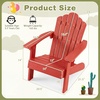 image:imageGiantex Kids Adirondack Chair AllWeather HIPS Childrens Outdoor Chair with Tilted High Backrest Toddler Beach Chair for Garden Patio Backyard Kids Lawn Chairs for Age 37 2GrayRedcurved Top Back