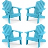 image:imageGiantex Kids Adirondack Chair AllWeather HIPS Childrens Outdoor Chair with Tilted High Backrest Toddler Beach Chair for Garden Patio Backyard Kids Lawn Chairs for Age 37 2GrayTurquoisecurved Top Back