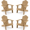 image:imageGiantex Kids Adirondack Chair AllWeather HIPS Childrens Outdoor Chair with Tilted High Backrest Toddler Beach Chair for Garden Patio Backyard Kids Lawn Chairs for Age 37 2GrayTeakcurved Top Back