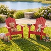 image:imageGiantex Kids Adirondack Chair AllWeather HIPS Childrens Outdoor Chair with Tilted High Backrest Toddler Beach Chair for Garden Patio Backyard Kids Lawn Chairs for Age 37 2GrayRedcurved Top Back