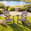 image:imageGiantex Kids Adirondack Chair AllWeather HIPS Childrens Outdoor Chair with Tilted High Backrest Toddler Beach Chair for Garden Patio Backyard Kids Lawn Chairs for Age 37 2GrayGraycurved Top Back