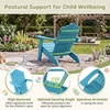 image:imageGiantex Kids Adirondack Chair AllWeather HIPS Childrens Outdoor Chair with Tilted High Backrest Toddler Beach Chair for Garden Patio Backyard Kids Lawn Chairs for Age 37 2GrayTurquoisecurved Top Back