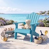 image:imageGiantex Kids Adirondack Chair AllWeather HIPS Childrens Outdoor Chair with Tilted High Backrest Toddler Beach Chair for Garden Patio Backyard Kids Lawn Chairs for Age 37 2GrayTurquoisecurved Top Back
