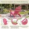 image:imageGiantex Kids Adirondack Chair AllWeather HIPS Childrens Outdoor Chair with Tilted High Backrest Toddler Beach Chair for Garden Patio Backyard Kids Lawn Chairs for Age 37 2GrayPinkcurved Top Back