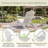 image:imageGiantex Kids Adirondack Chair AllWeather HIPS Childrens Outdoor Chair with Tilted High Backrest Toddler Beach Chair for Garden Patio Backyard Kids Lawn Chairs for Age 37 2GrayWhitecurved Top Back