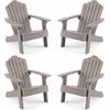 image:imageGiantex Kids Adirondack Chair AllWeather HIPS Childrens Outdoor Chair with Tilted High Backrest Toddler Beach Chair for Garden Patio Backyard Kids Lawn Chairs for Age 37 2GrayGraycurved Top Back