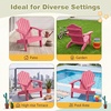 image:imageGiantex Kids Adirondack Chair AllWeather HIPS Childrens Outdoor Chair with Tilted High Backrest Toddler Beach Chair for Garden Patio Backyard Kids Lawn Chairs for Age 37 2GrayPinkcurved Top Back