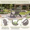 image:imageGiantex Kids Adirondack Chair AllWeather HIPS Childrens Outdoor Chair with Tilted High Backrest Toddler Beach Chair for Garden Patio Backyard Kids Lawn Chairs for Age 37 2GrayGraycurved Top Back