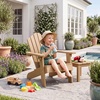 image:imageGiantex Kids Adirondack Chair AllWeather HIPS Childrens Outdoor Chair with Tilted High Backrest Toddler Beach Chair for Garden Patio Backyard Kids Lawn Chairs for Age 37 2GrayTeakcurved Top Back