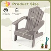 image:imageGiantex Kids Adirondack Chair AllWeather HIPS Childrens Outdoor Chair with Tilted High Backrest Toddler Beach Chair for Garden Patio Backyard Kids Lawn Chairs for Age 37 2GrayGraycurved Top Back