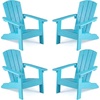 image:imageGiantex Kids Adirondack Chair AllWeather HIPS Childrens Outdoor Chair with Tilted High Backrest Toddler Beach Chair for Garden Patio Backyard Kids Lawn Chairs for Age 37 2GrayTurquoiseflat Top Back