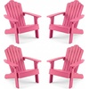 image:imageGiantex Kids Adirondack Chair AllWeather HIPS Childrens Outdoor Chair with Tilted High Backrest Toddler Beach Chair for Garden Patio Backyard Kids Lawn Chairs for Age 37 2GrayPinkcurved Top Back
