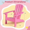 image:imageGiantex Kids Adirondack Chair AllWeather HIPS Childrens Outdoor Chair with Tilted High Backrest Toddler Beach Chair for Garden Patio Backyard Kids Lawn Chairs for Age 37 2GrayPinkflat Top Back