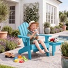 image:imageGiantex Kids Adirondack Chair AllWeather HIPS Childrens Outdoor Chair with Tilted High Backrest Toddler Beach Chair for Garden Patio Backyard Kids Lawn Chairs for Age 37 2GrayTurquoisecurved Top Back