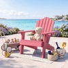 image:imageGiantex Kids Adirondack Chair AllWeather HIPS Childrens Outdoor Chair with Tilted High Backrest Toddler Beach Chair for Garden Patio Backyard Kids Lawn Chairs for Age 37 2GrayPinkcurved Top Back