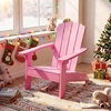 image:imageGiantex Kids Adirondack Chair AllWeather HIPS Childrens Outdoor Chair with Tilted High Backrest Toddler Beach Chair for Garden Patio Backyard Kids Lawn Chairs for Age 37 2GrayPinkflat Top Back