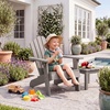 image:imageGiantex Kids Adirondack Chair AllWeather HIPS Childrens Outdoor Chair with Tilted High Backrest Toddler Beach Chair for Garden Patio Backyard Kids Lawn Chairs for Age 37 2GrayGraycurved Top Back