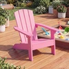 image:imageGiantex Kids Adirondack Chair AllWeather HIPS Childrens Outdoor Chair with Tilted High Backrest Toddler Beach Chair for Garden Patio Backyard Kids Lawn Chairs for Age 37 2GrayPinkflat Top Back