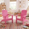 image:imageGiantex Kids Adirondack Chair AllWeather HIPS Childrens Outdoor Chair with Tilted High Backrest Toddler Beach Chair for Garden Patio Backyard Kids Lawn Chairs for Age 37 2GrayPinkflat Top Back