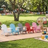 image:imageGiantex Kids Adirondack Chair AllWeather HIPS Childrens Outdoor Chair with Tilted High Backrest Toddler Beach Chair for Garden Patio Backyard Kids Lawn Chairs for Age 37 2GrayGraycurved Top Back