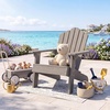 image:imageGiantex Kids Adirondack Chair AllWeather HIPS Childrens Outdoor Chair with Tilted High Backrest Toddler Beach Chair for Garden Patio Backyard Kids Lawn Chairs for Age 37 2GrayGraycurved Top Back