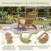 image:imageGiantex Kids Adirondack Chair AllWeather HIPS Childrens Outdoor Chair with Tilted High Backrest Toddler Beach Chair for Garden Patio Backyard Kids Lawn Chairs for Age 37 2GrayTeakcurved Top Back