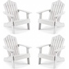 image:imageGiantex Kids Adirondack Chair AllWeather HIPS Childrens Outdoor Chair with Tilted High Backrest Toddler Beach Chair for Garden Patio Backyard Kids Lawn Chairs for Age 37 2GrayWhitecurved Top Back