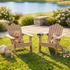image:imageGiantex Kids Adirondack Chair AllWeather HIPS Childrens Outdoor Chair with Tilted High Backrest Toddler Beach Chair for Garden Patio Backyard Kids Lawn Chairs for Age 37 2GrayTeakcurved Top Back