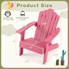 image:imageGiantex Kids Adirondack Chair AllWeather HIPS Childrens Outdoor Chair with Tilted High Backrest Toddler Beach Chair for Garden Patio Backyard Kids Lawn Chairs for Age 37 2GrayPinkcurved Top Back