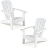 image:imageGiantex Kids Adirondack Chair AllWeather HIPS Childrens Outdoor Chair with Tilted High Backrest Toddler Beach Chair for Garden Patio Backyard Kids Lawn Chairs for Age 37 2GrayWhiteflat Top Back