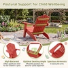 image:imageGiantex Kids Adirondack Chair AllWeather HIPS Childrens Outdoor Chair with Tilted High Backrest Toddler Beach Chair for Garden Patio Backyard Kids Lawn Chairs for Age 37 2GrayRedcurved Top Back