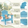 image:imageGiantex Kids Adirondack Chair AllWeather HIPS Childrens Outdoor Chair with Tilted High Backrest Toddler Beach Chair for Garden Patio Backyard Kids Lawn Chairs for Age 37 2GrayTurquoisecurved Top Back