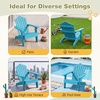 image:imageGiantex Kids Adirondack Chair AllWeather HIPS Childrens Outdoor Chair with Tilted High Backrest Toddler Beach Chair for Garden Patio Backyard Kids Lawn Chairs for Age 37 2GrayTurquoisecurved Top Back