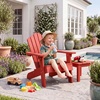 image:imageGiantex Kids Adirondack Chair AllWeather HIPS Childrens Outdoor Chair with Tilted High Backrest Toddler Beach Chair for Garden Patio Backyard Kids Lawn Chairs for Age 37 2GrayRedcurved Top Back