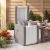 image:imageGiantex Outdoor Deck Box 27 Gallon Patio Container with Lockable Lid Weatherproof Plastic Storage Bin for Packages Garden Tools Cushions Pool Supplies SmallBeigeGrey