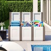 image:imageGiantex Outdoor Deck Box 27 Gallon Patio Container with Lockable Lid Weatherproof Plastic Storage Bin for Packages Garden Tools Cushions Pool Supplies SmallBeigeBeige