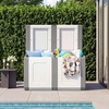 image:imageGiantex Outdoor Deck Box 27 Gallon Patio Container with Lockable Lid Weatherproof Plastic Storage Bin for Packages Garden Tools Cushions Pool Supplies SmallBeigeGrey
