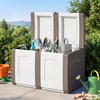 image:imageGiantex Outdoor Deck Box 27 Gallon Patio Container with Lockable Lid Weatherproof Plastic Storage Bin for Packages Garden Tools Cushions Pool Supplies SmallBeigeBeige