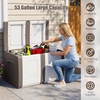 image:imageGiantex Outdoor Deck Box 27 Gallon Patio Container with Lockable Lid Weatherproof Plastic Storage Bin for Packages Garden Tools Cushions Pool Supplies SmallBeigeBeige