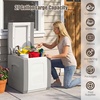 image:imageGiantex Outdoor Deck Box 27 Gallon Patio Container with Lockable Lid Weatherproof Plastic Storage Bin for Packages Garden Tools Cushions Pool Supplies SmallBeigeGrey