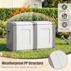image:imageGiantex Outdoor Deck Box 27 Gallon Patio Container with Lockable Lid Weatherproof Plastic Storage Bin for Packages Garden Tools Cushions Pool Supplies SmallBeigeGrey