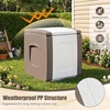 image:imageGiantex Outdoor Deck Box 27 Gallon Patio Container with Lockable Lid Weatherproof Plastic Storage Bin for Packages Garden Tools Cushions Pool Supplies SmallBeigeBeige