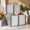 image:imageGiantex Outdoor Deck Box 27 Gallon Patio Container with Lockable Lid Weatherproof Plastic Storage Bin for Packages Garden Tools Cushions Pool Supplies SmallBeigeGrey