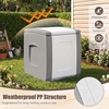 image:imageGiantex Outdoor Deck Box 27 Gallon Patio Container with Lockable Lid Weatherproof Plastic Storage Bin for Packages Garden Tools Cushions Pool Supplies SmallBeigeGrey