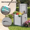 image:imageGiantex Outdoor Deck Box 27 Gallon Patio Container with Lockable Lid Weatherproof Plastic Storage Bin for Packages Garden Tools Cushions Pool Supplies SmallBeigeGrey