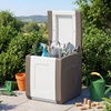 image:imageGiantex Outdoor Deck Box 27 Gallon Patio Container with Lockable Lid Weatherproof Plastic Storage Bin for Packages Garden Tools Cushions Pool Supplies SmallBeigeBeige