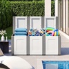 image:imageGiantex Outdoor Deck Box 27 Gallon Patio Container with Lockable Lid Weatherproof Plastic Storage Bin for Packages Garden Tools Cushions Pool Supplies SmallBeigeGrey