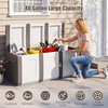 image:imageGiantex Outdoor Deck Box 27 Gallon Patio Container with Lockable Lid Weatherproof Plastic Storage Bin for Packages Garden Tools Cushions Pool Supplies SmallBeigeBeige