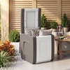 image:imageGiantex Outdoor Deck Box 27 Gallon Patio Container with Lockable Lid Weatherproof Plastic Storage Bin for Packages Garden Tools Cushions Pool Supplies SmallBeigeBeige